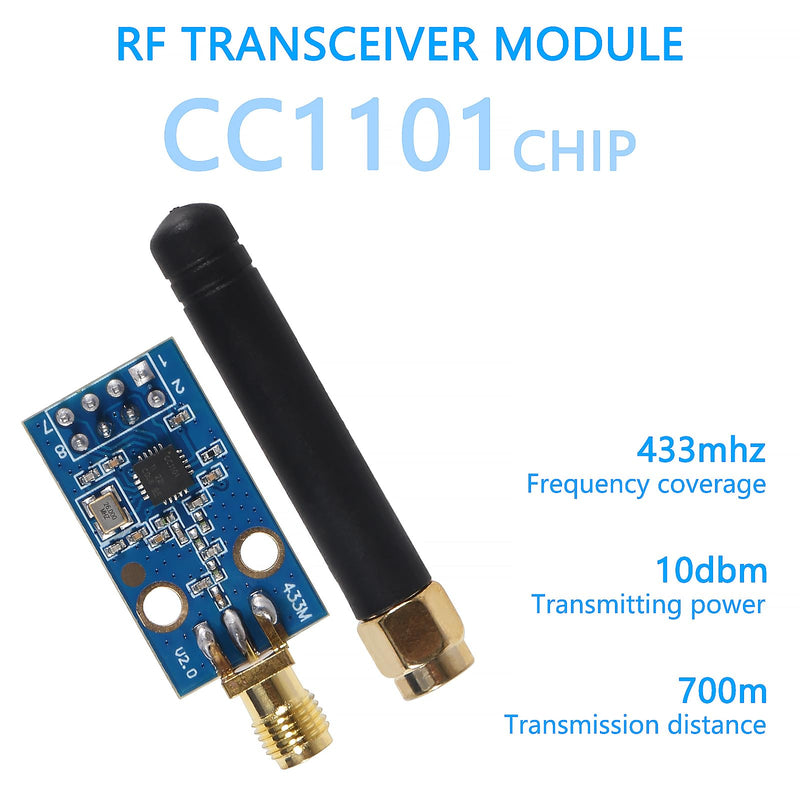 CC1101 Wireless Module with SMA Antenna Wireless Transceiver Module 315/433/868/915MHZ 1