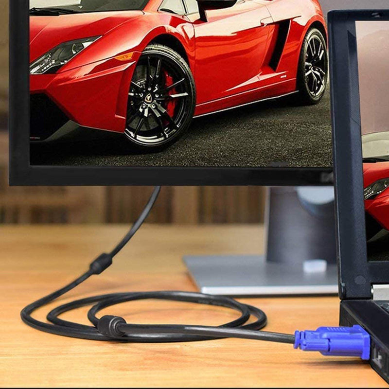 PASOW VGA to VGA Monitor Cable HD15 Male to Male for TV Computer Projector (1.5 Feet) 1.5 Feet