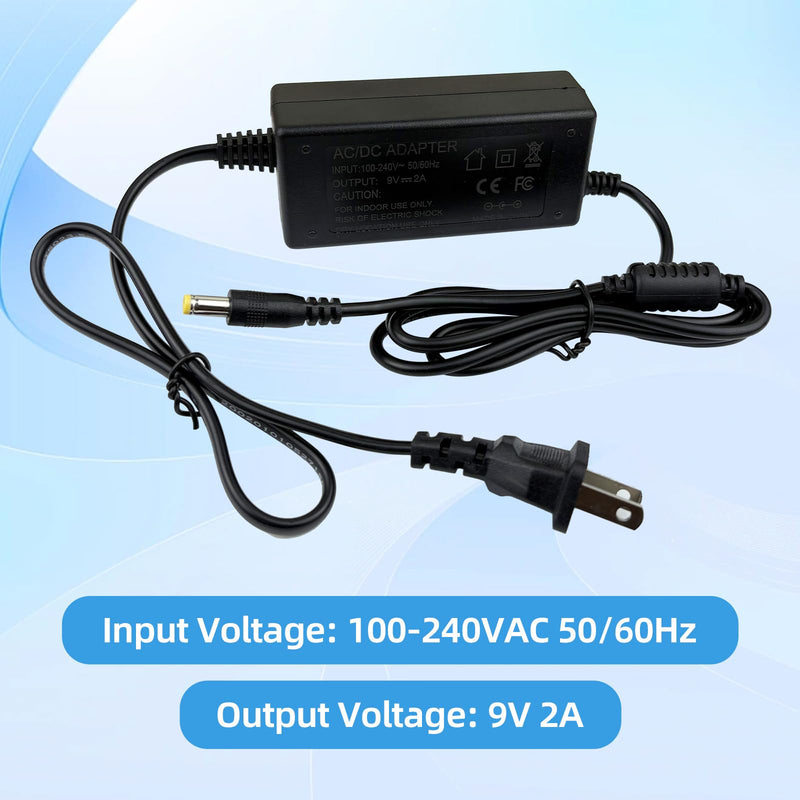 9V AC/DC Power Adaptor Compatible with Command Mesh Kit Alesis Debut Kit, Alesis Nitro Max Nitro Pro Kit, Mesh Electronic Drum Module Electronic Drum Module Power Adapter Supply Cord