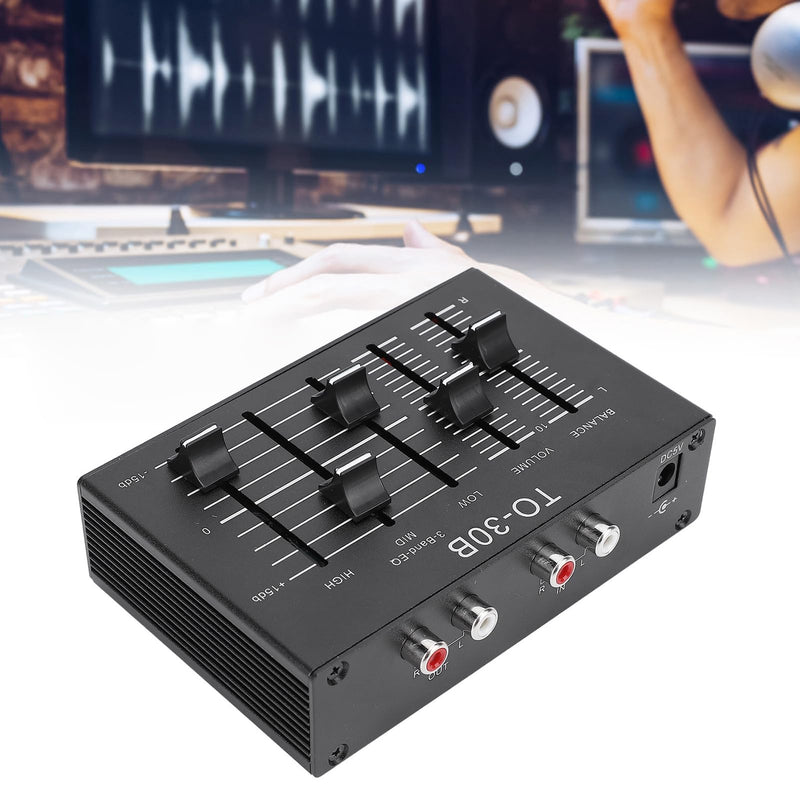 Fockety 3 Band Equalizer, 3 Band EQ EQ Equalizer Low Noise Volume Control High Medium Low 3 Band Sound Channel Fit Electronics, Turntables, Sound Cards, Guitars, Basses