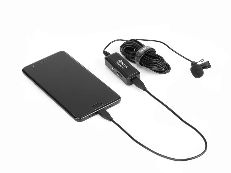 BOYA BY-DM10UC Digital Omnidirectional Lavalier Microphone with USB-C & USB Output Cables for Android Smartphones, Tablets & MAC/PC Computers