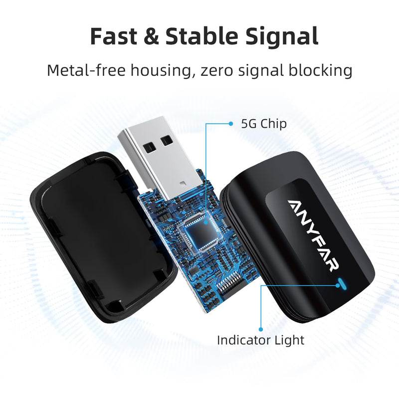 C5 Wireless CarPlay & Android Auto Adapter Car Play Mini Dongle | Plug & Play, OTA, 2in1, Converts 2016+ Car OEM Wired CarPlay/Android Auto Connection to Wireless, for iPhone & Android Phone