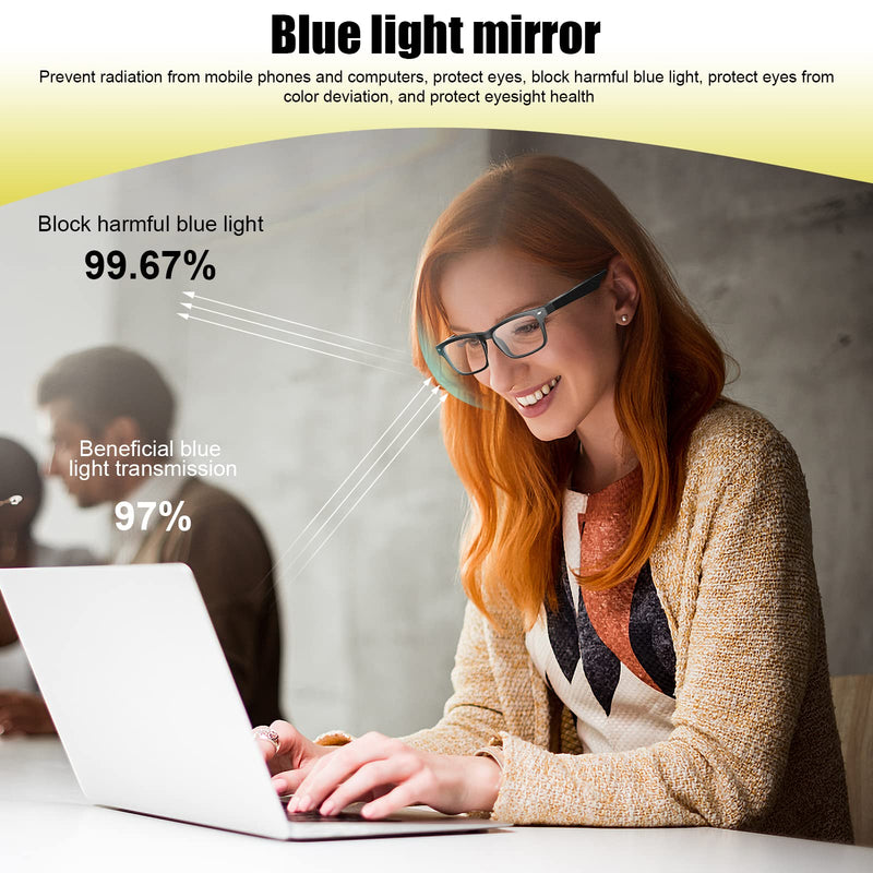 Smart Glasses,Wireless Bluetooth,IP5 Waterproof,Air Conduction Sound (Music&Call) for All Smart Devices Support Lens Replacement - Blue Light Blocking Polycarbonate Lens