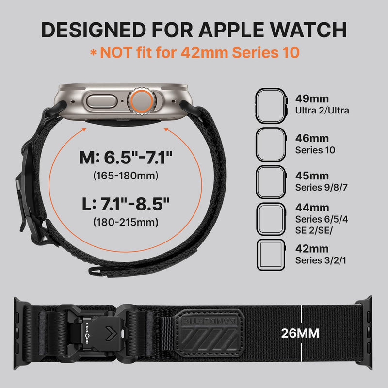 Bandletic Fidlock Magnetic Nylon Bands Compatible with Apple Watch
