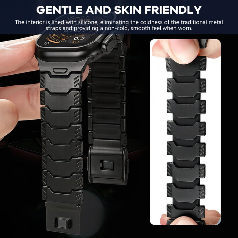 Titanium Watch Band Compatible with Apple Watch Ultra 3/2/1 (49mm) & Series 11/10 46mm 45mm 44mm 42mm SE 3/2/1 9 8 7 6 5 4, Lightweight Military-Grade Durable Metal Strap,Premium Color Match for Men Black&Black