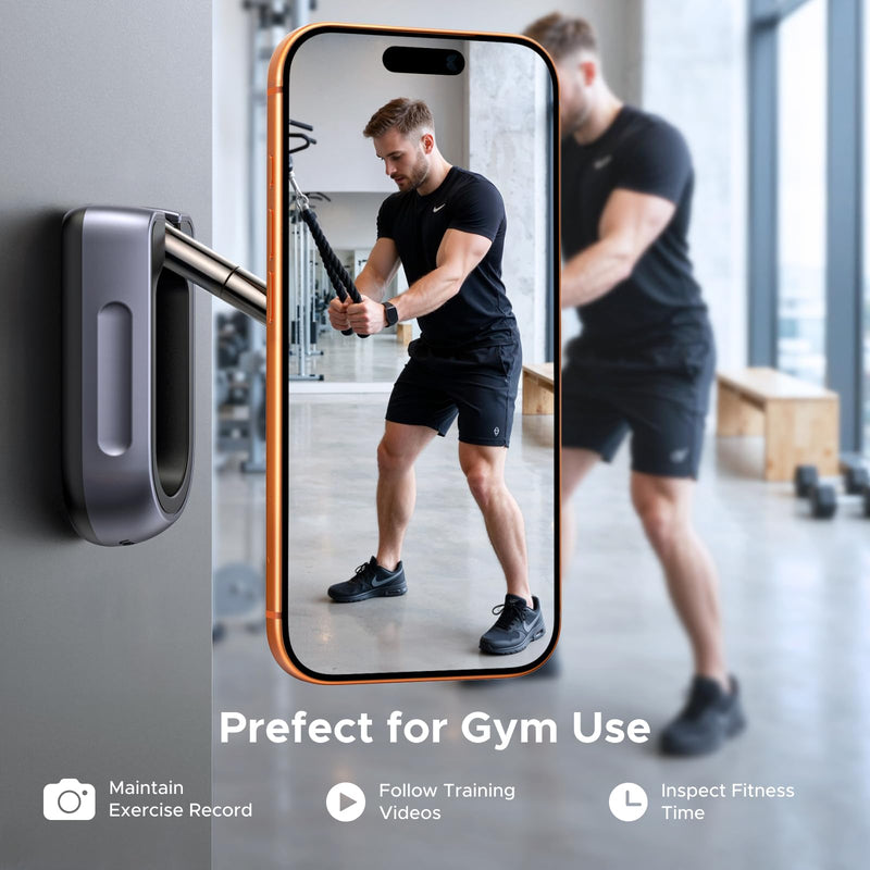 UGREEN Magnetic Phone Holder for Gym, Dual-Sided Magnets Mount | 360°Adjustable Phone Stand, Gym Essentials for Hands-Free Workouts, Compatible with iPhone 17 Pro Max, 16 15 14 13