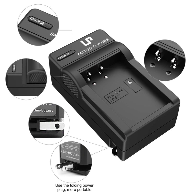 LP LP-E17 Battery Charger, Charger Compatible with Canon EOS Rebel T7i, T6i, T6s, SL3, SL2, 77D, 9000D, 8000D, 800D, 760D, 750D, 200D, M6, M5, M3, Kiss X8i DSLR Cameras & More