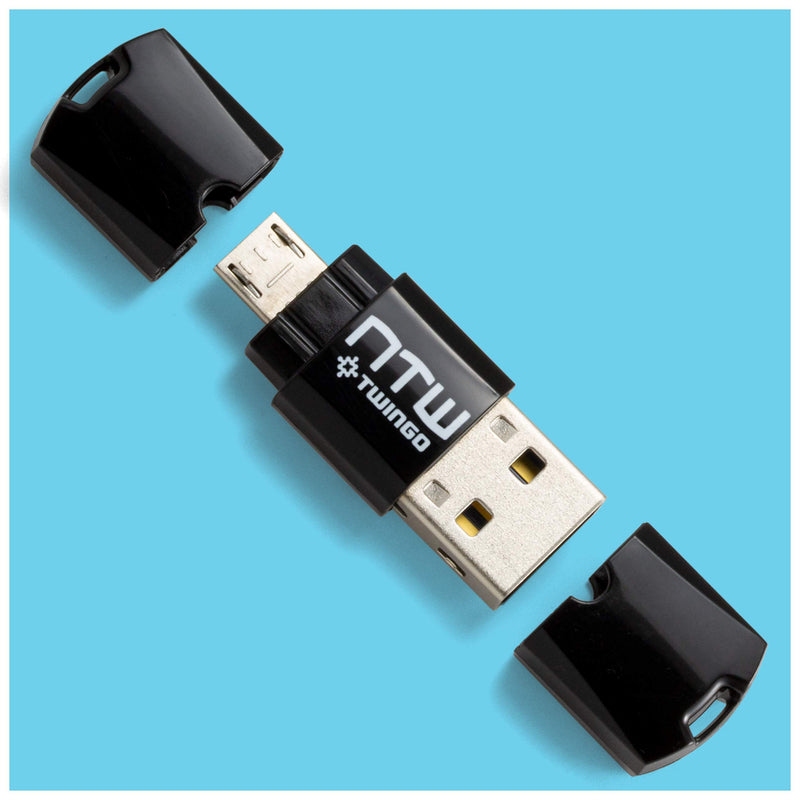 NTW Twingo: Micro SD Card Reader/ Memory Card Reader/ USB 2.0 Adapter/ Micro USB OTG/ Portable Micro SD Card Reader for Android Phone/MacBook/ PC/ Tablets - 2 Pack