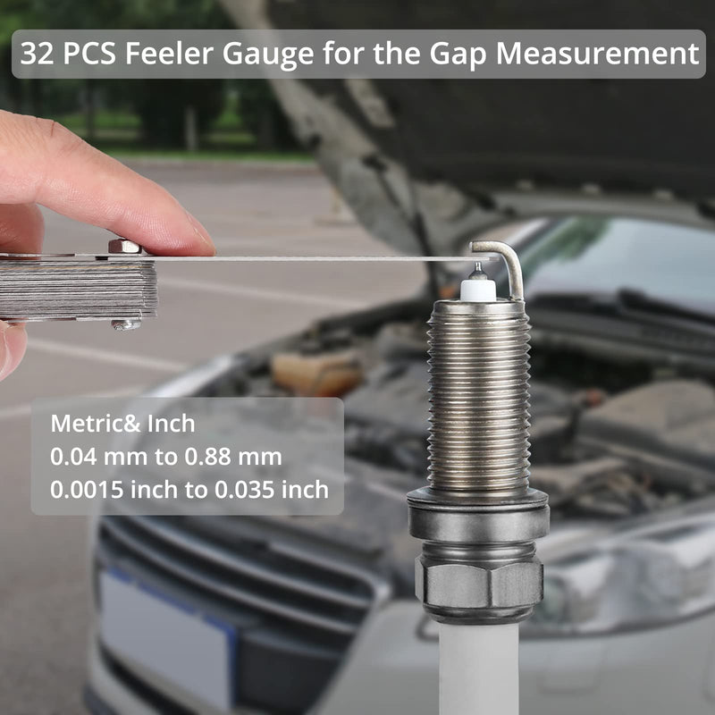 Proster Digital Caliper 8 Inch/200 mm + 32 Feeler Gauge Calliper Stainless Steel Electronic Caliper Inch/Fractions/Metric Caliper for Length Width Depth Inner / Outer Diameter 200 mm
