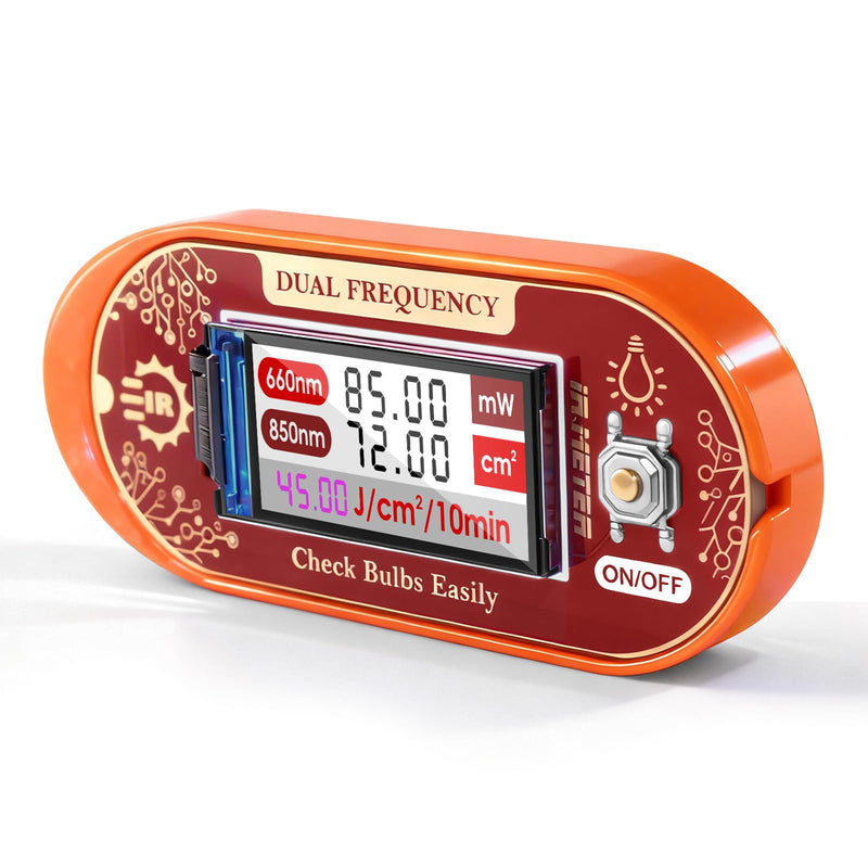 [AUSTRALIA] - Red Light Therapy Meter - 660nm & 850nm Detector with Real-Time Irradiance Reading, Energy Density Estimation, Compact Light Tester for Panels, Masks & Infrared Devices 
