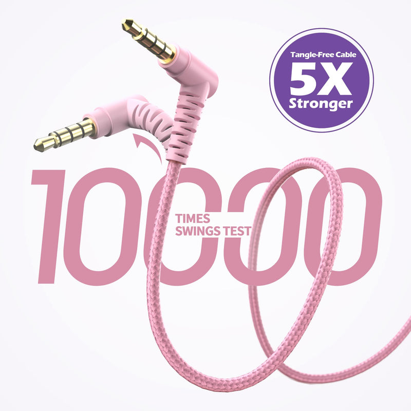 Kids Headphones, AILIHEN I35 On-Ear Headphones for School, Safe Volume 93dB, HD Mic Stereo Headphone for Kid Girls Children, Foldable Wired 3.5mm for Chromebook, Laptop, Computer, Tablet (Pink Purple) Pink Purple