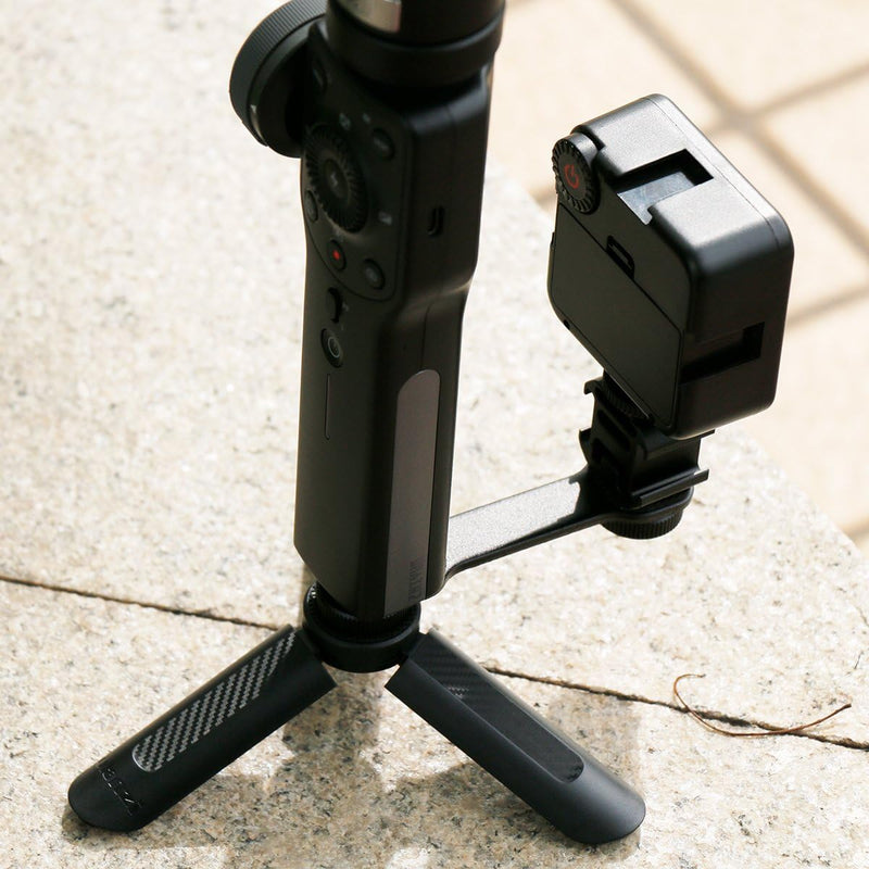 [AUSTRALIA] - ULANZI PT-3 Triple Cold Shoe Mounts Plate Microphone Led Video Light Extension Bracket Microphone Stand Rig Compatible for DJI OSMO Mobile 3 2 OM 4 Zhiyun Smooth 4/Feiyu Vimble 2 Gimbal Stabilizer 