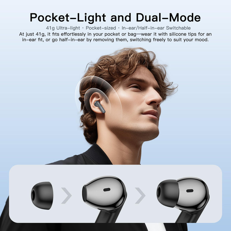 Wireless Earbuds, AI 165 Language Translator Earbuds, Ear Buds Active Noise Cancelling with Charging Case, 6.0 Bluetooth Earbuds, Translation Earbuds Real Time, Translate Ear Buds for Travel Learning