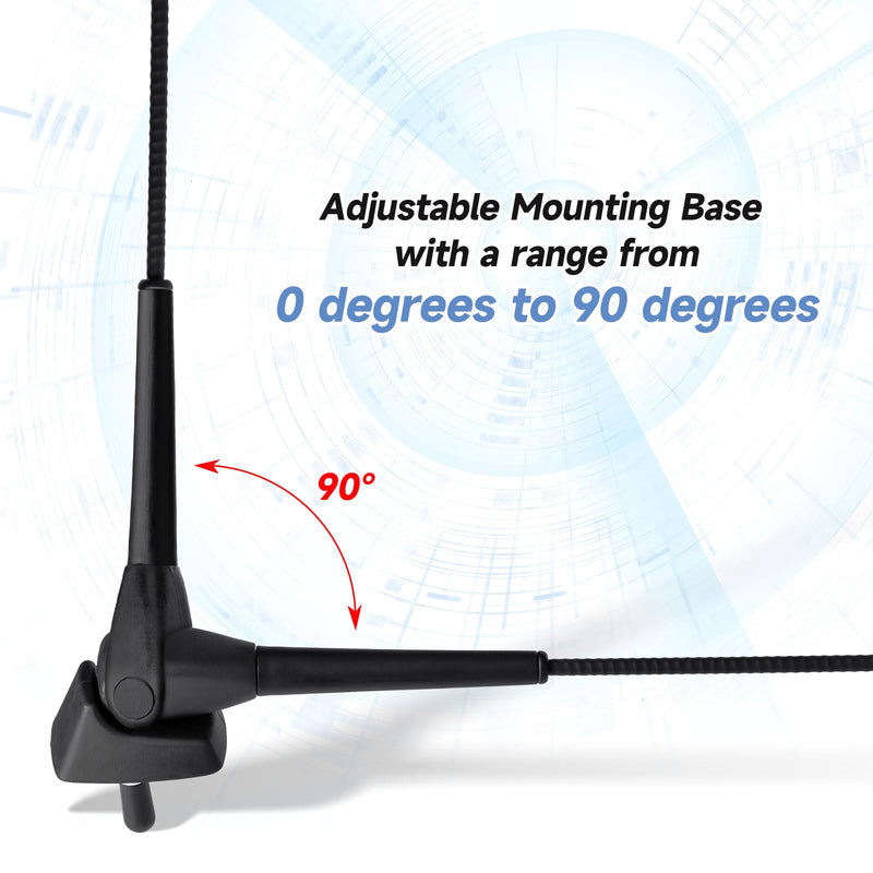 Eightwood Waterproof Marine Boat Radio Antenna 18 Inch, AM/FM Stereo Antenna Mast Replacement with Mount Base for Boat Car Tractor RV ATV UTV Motorcycle Yacht Pontoon 18in radio antenna