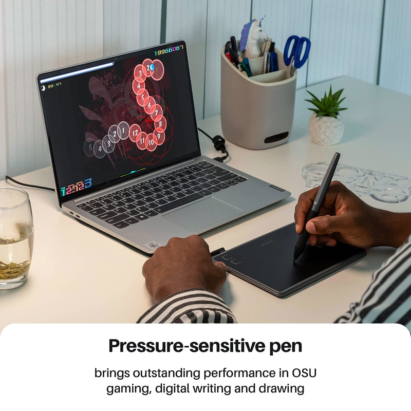 HUION Inspiroy H430P OSU Graphic Drawing Tablet with Battery-Free Stylus 4 Press Keys, Compatible with Android, Linux, Windows and Mac