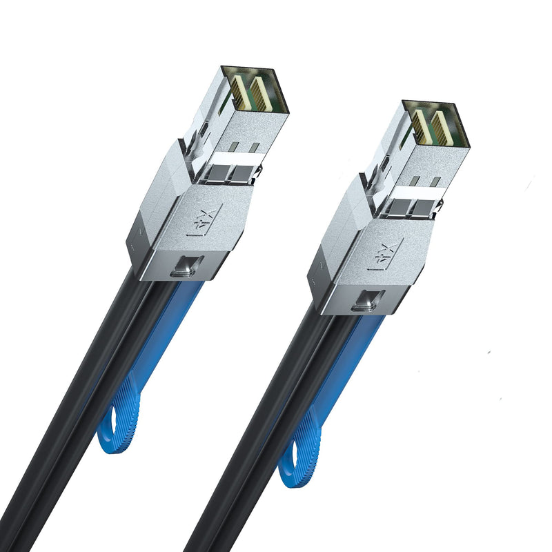 H!Fiber.com 12G External Mini SAS HD SFF-8644 to Mini SAS SFF-8644 Cable, High Density HD Cable, 1-Meter(3.3ft), for Hard Disk Server, SAN, Raid Card 1m(3.3ft) SFF-8644 to SFF-8644