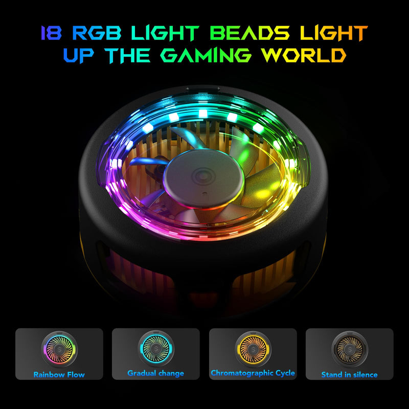Black Shark FunCooler 5 Magnetic Cell Phone Cooler for Gaming, Portable Mobile Phone Cooling Fan with RGB Light, Cellphone Radiator for iPhone Magnetic Series/Android/Tablet/iPad (Black) FunCooler 5 Black