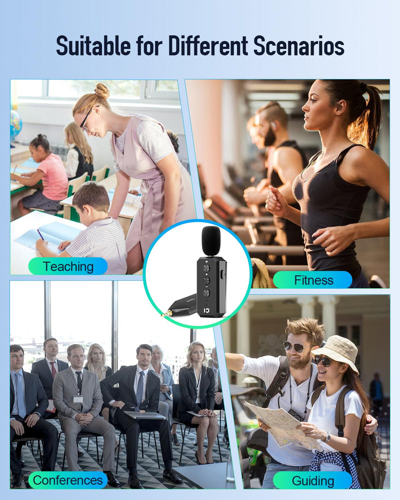 SHIDU Wireless Microphone Headset 2.4G Wireless lavalier Mics System with 3.5MM Plug for Voice Amplifier, Speakers, PA System Teacher, Tour Guides, Fitness Instructor