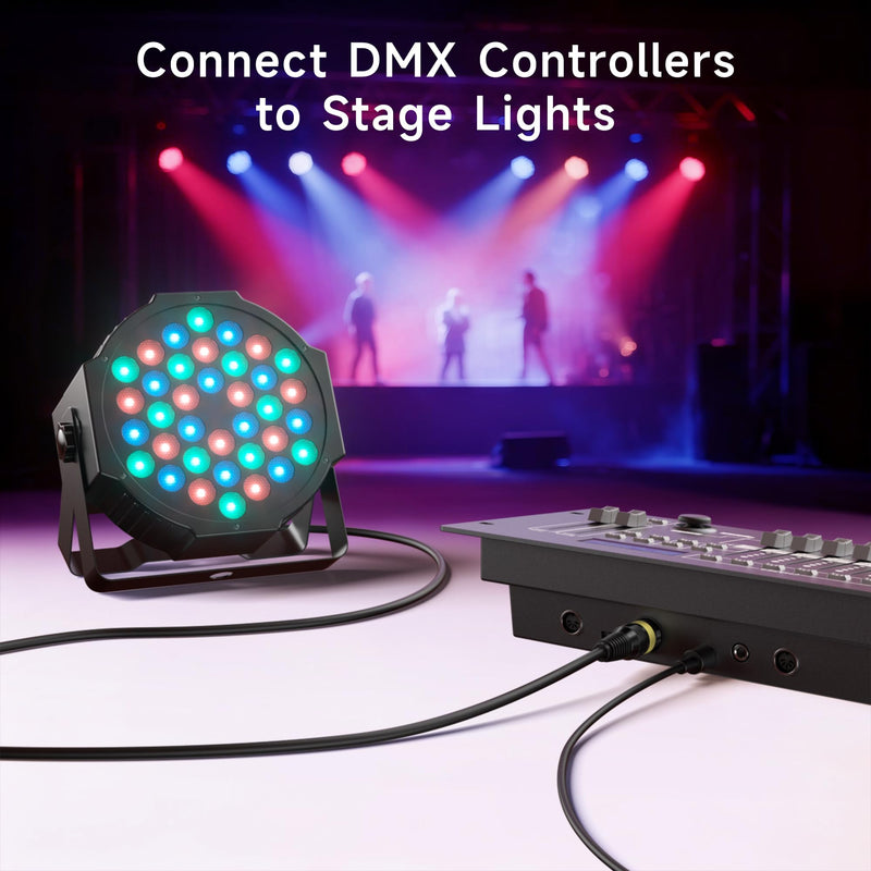 Cable Matters 2-Pack 22AWG Stage Light DMX Cable 25ft / 7.6m with 3-Pin XLR Connector, 3 Pin XLR Male to Female DMX Lighting Cable 25 Feet