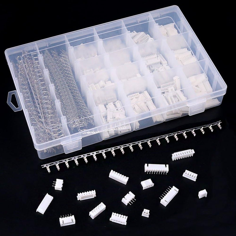YIXISI 460 Piece JST Connector Kit, JST-XH, 2.54 mm Pitch Female Pin Header, JST Adapter Cable Plug, JST Male and Female Connector (2/3/4/5/6 Pin) White-Jst Xh