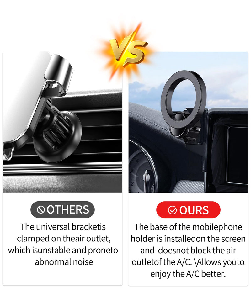 Car Phone Holder for Mercedes-Benz CLA/A-Class/B-Class 2013-2015 5.8"Screen | GLA-Class 2015-2016, Magsafe Accessories Magnetic Cell Phone Mount Clip Compatible with iPhone, 3D fit Navigation Bracket