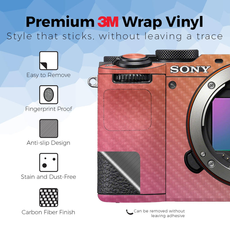 Carbon Fiber Camera Skin Compatible with Sony A7C Mark II (2023) - Sunset Blur - Premium 3M Vinyl Protective Wrap Decal Cover - Easy to Apply | Crafted in the USA by MightySkins A7C Mark II (2023) Textured Carbon Fiber Finish