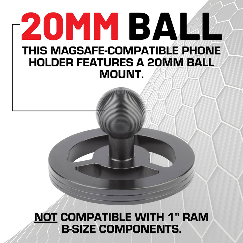 Bulletpoint Dash Mount Magnetic Cell Phone Holder Compatible with MagSafe iPhone Smartphones - 20mm (0.787 inches) Attachment Ball (MagSafe Holder only) MagSafe Holder only