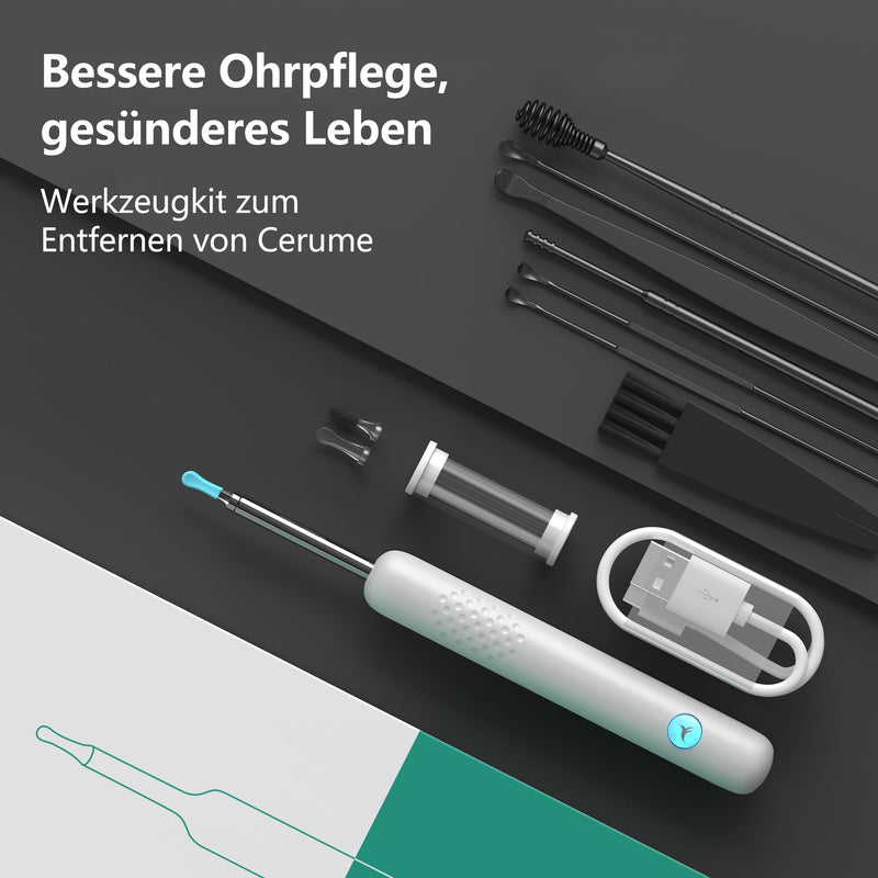 Ear Wax Remover Otoscope: 1080P WiFi Ear Cleaner Camera, IP67 Waterproof Ear Cleaner, 360° Wide Angle Ear Cleaning Camera, 3.5 mm Lens Ear Endoscope with 6 LEDs for iPhone, iPad and Android