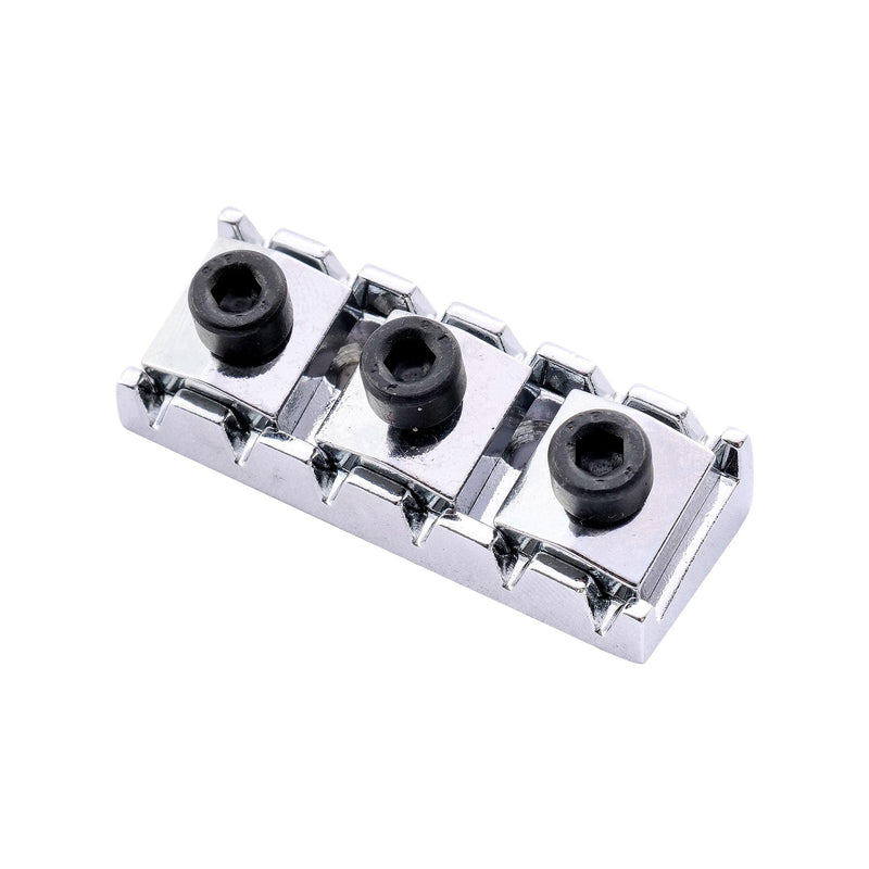 Musiclily 42mm Guitar Metal Locking Nut String Lock for Floyd Rose Style Electric Guitar Double Locking Tremolo System, Chrome