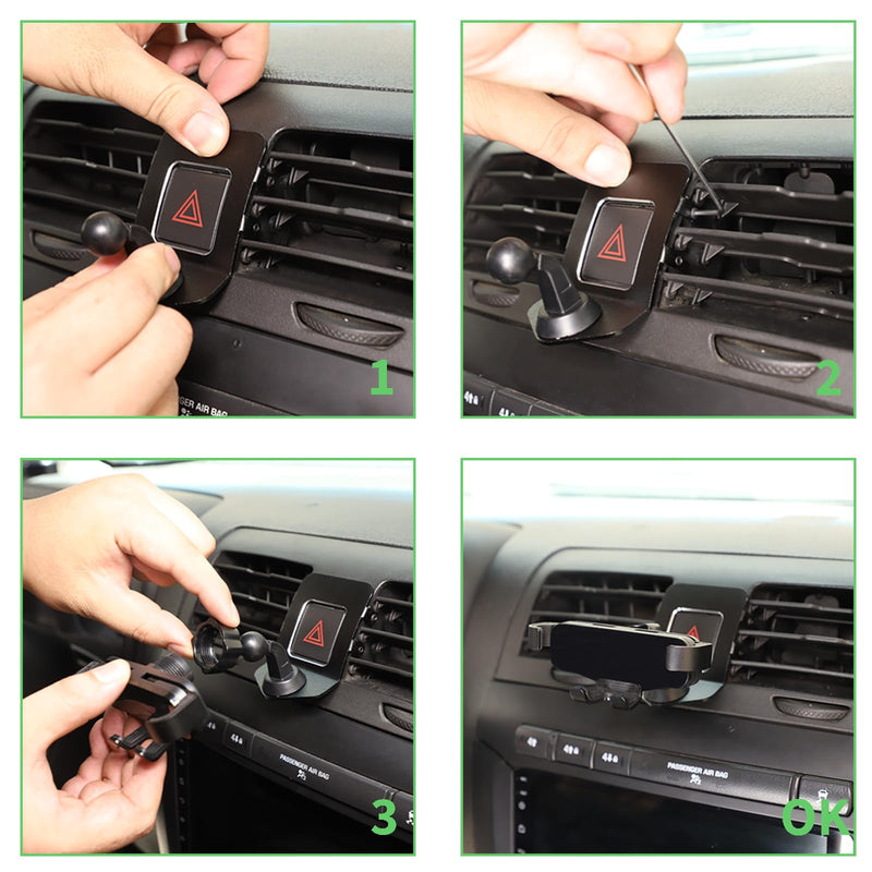 PIUGILH Car Phone Holder Mount Fit for Hummer H3 2005-2009 Interior Accessories, Aluminum Alloy Car Center Air Vent Double Flash Switch Cell Phone Holder Stand