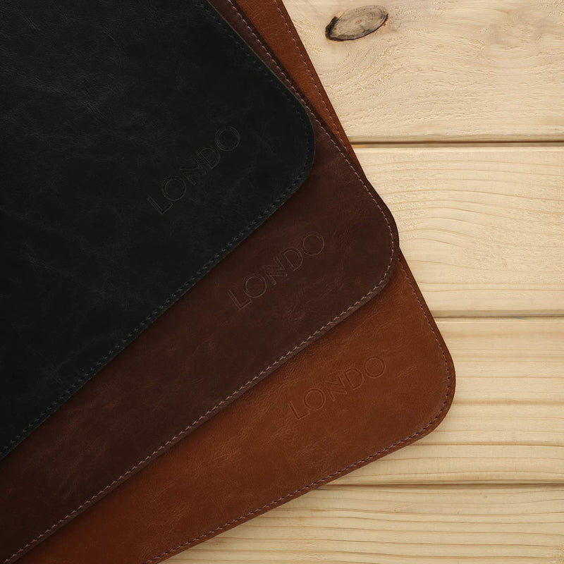 Londo Leather Extended Mouse Pad - Desk Mat Light Brown