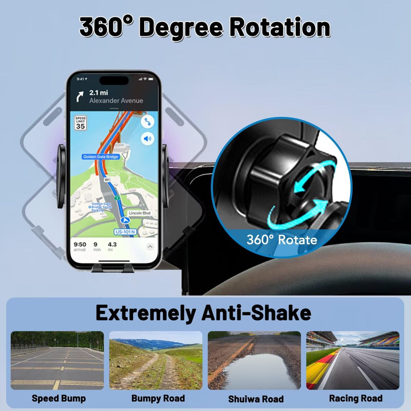 Car Phone Holder Fits for Toyota Tacoma 2016-2023 Accessories,Buckle Mount Compatible with Car Vent,Fit Snugly and Easy to Install Fit for iPhone Android and All Smartphones