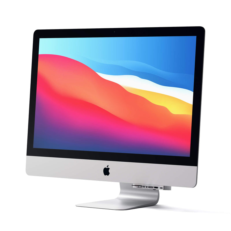 Satechi Aluminum Type-C Clamp Hub Pro with USB-C Data Port, USB-A 3.0 Data, Micro/SD Card Reader - Compatible with 2020/2019/2017 iMac & iMac Pro, Does Not Fit 2021 iMac (Silver) 2017/2019 iMac Silver