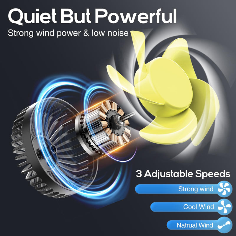 Dealswin USB Single Head Car Fan and USB Dual Head Car Fan for Backseat for Kids