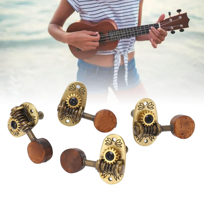 [AUSTRALIA] - 4Pcs Ukulele Tuning Pegs, Acoustic Guitar Pegs 2R 2L Machine Heads, Elegant Rosewood Bronze Zinc Alloy Ukulele Tuners with Sleeves and Screws for 4 String Instruments 