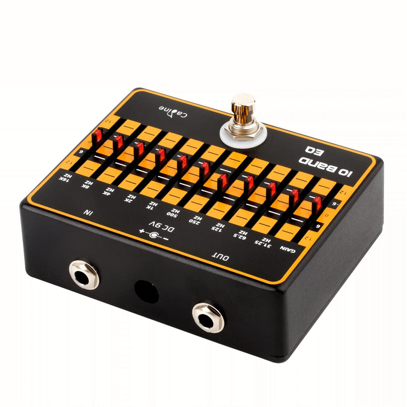 Caline Guitar EQ Pedal 10 Band EQ Graphic Equalizer Effect Pedal for 4-string/ 5-string / 6-string/ 7-string Guitars True Bypass CP-24 (31.25Hz to 16kHz) 10 Band EQ-Guitar