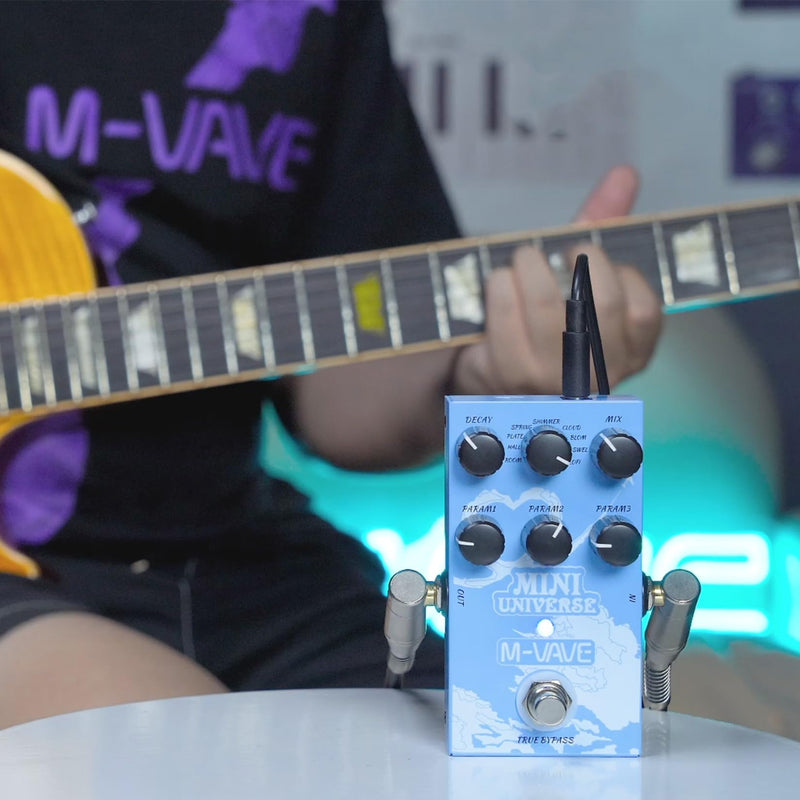 M-VAVE Mini Universe Guitar Pedal Reverb Innovation Unique Sound 9 Reverb Effects Pedals Pure Digital Dual Power True Bypass