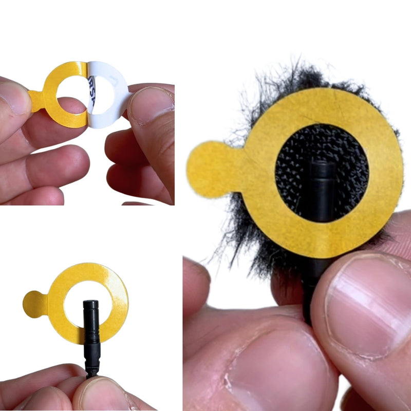 URSA Sticky Zeros: Ultra Thin Lavalier Stickies Pack of 90 24mm Microphone Stickies with 14mm Hole - Compatible with Most Lavalier Microphones & Mounts
