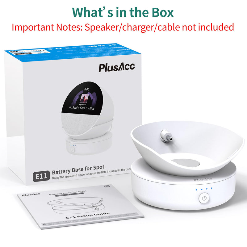 PlusAcc Battery Base for Spot - 5000mAh Portable Charger Stand with 8 Hours Sound Playback Playtime with USB-C Output Port, Charging Dock Accessories for iPhone and Spot (Not Include Spot)(White) White