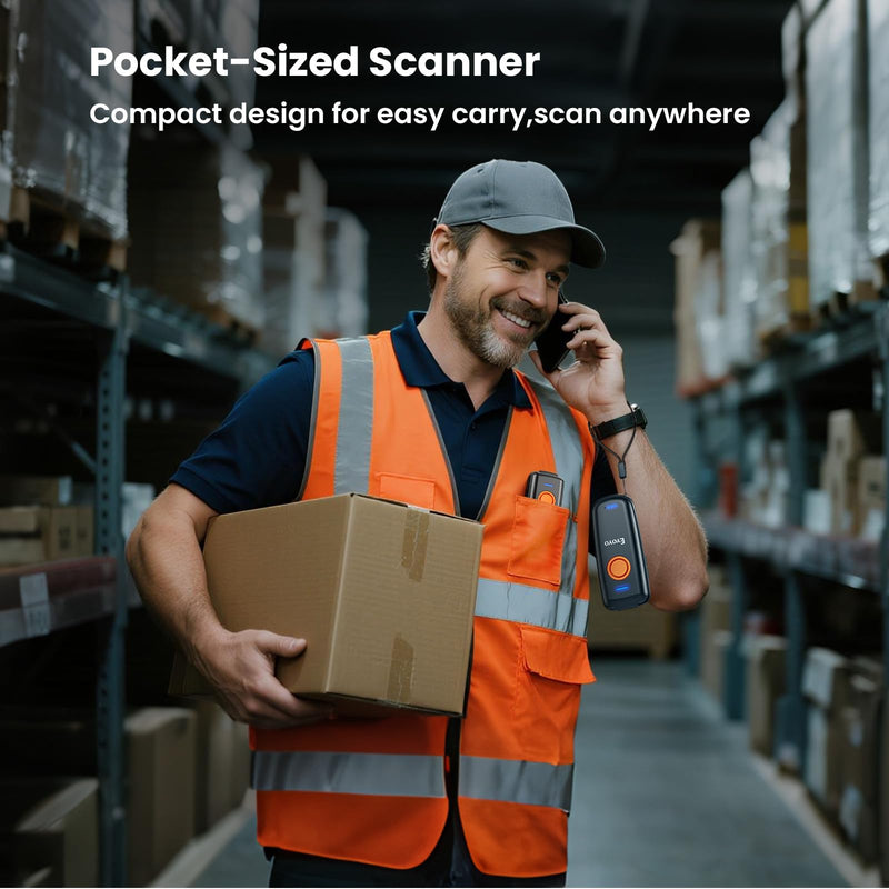 [AUSTRALIA] - Eyoyo Mini Bluetooth Barcode Scanner: 1D Fast & Accurate Scanning, Wireless & USB Wired Bar Code Scanner for Inventory, Portable Barcode Reader Compatible with iPhone iPad Android Tablet POS Computer 