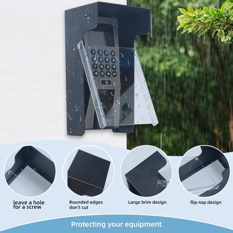 Clear Flip Cap Keypad Rain Cover,High Quality Galvanized Iron Material Rain Covers For Outdoor Electronics Card Reader/Door Keypad/Door Access/Attendance Machine