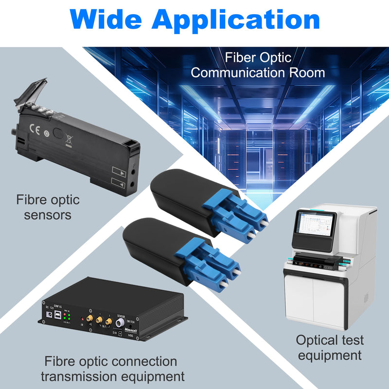 XMSJSIY LC/UPC Fibre Optic Tester Loopback Connector Duplex Singlemode LC 9/125 Tester Connector Standard LWL Circuitors Signal Test LC Adapter for Test Application - 2 Pieces