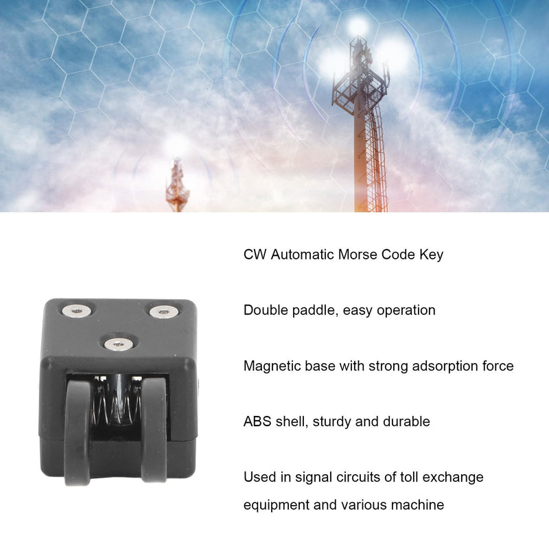 CW Morse Code Keys, CW Key Automatic Morse, Radio HAM Send Telegram Double Paddle Morse Code Key for Radio Experiment 3.5 Dual Channel Output Morse Code Keyer Radio