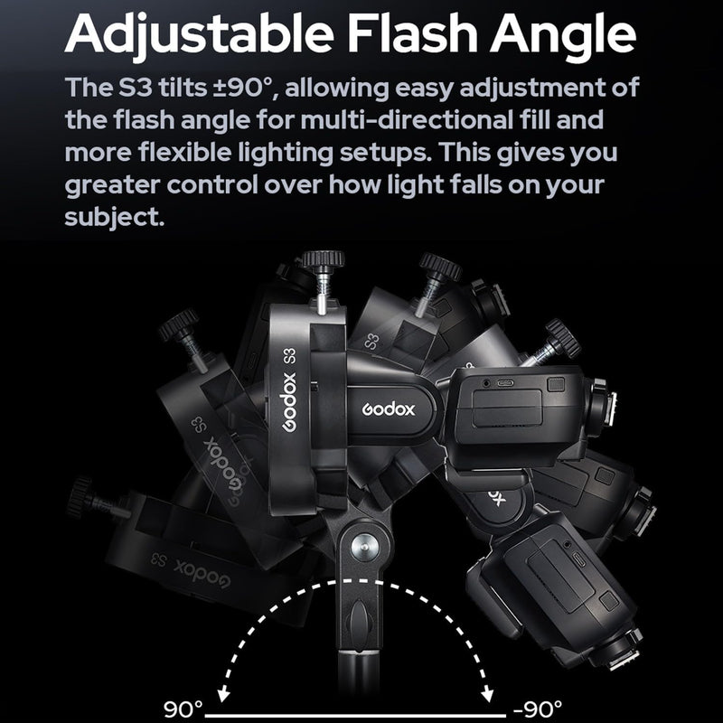 [AUSTRALIA] - Godox S3 Speedlite Bracket (𝐒𝟐 𝐔𝐩𝐠𝐫𝐚𝐝𝐞𝐝 ) for Godox V1 AD200Pro AD200ProII AD300Pro AD400Pro AD100Pro V860III /TT685III /TT600 /TT350, Flash Bracket for Softbox Snoot , Bowens Mount Holder 