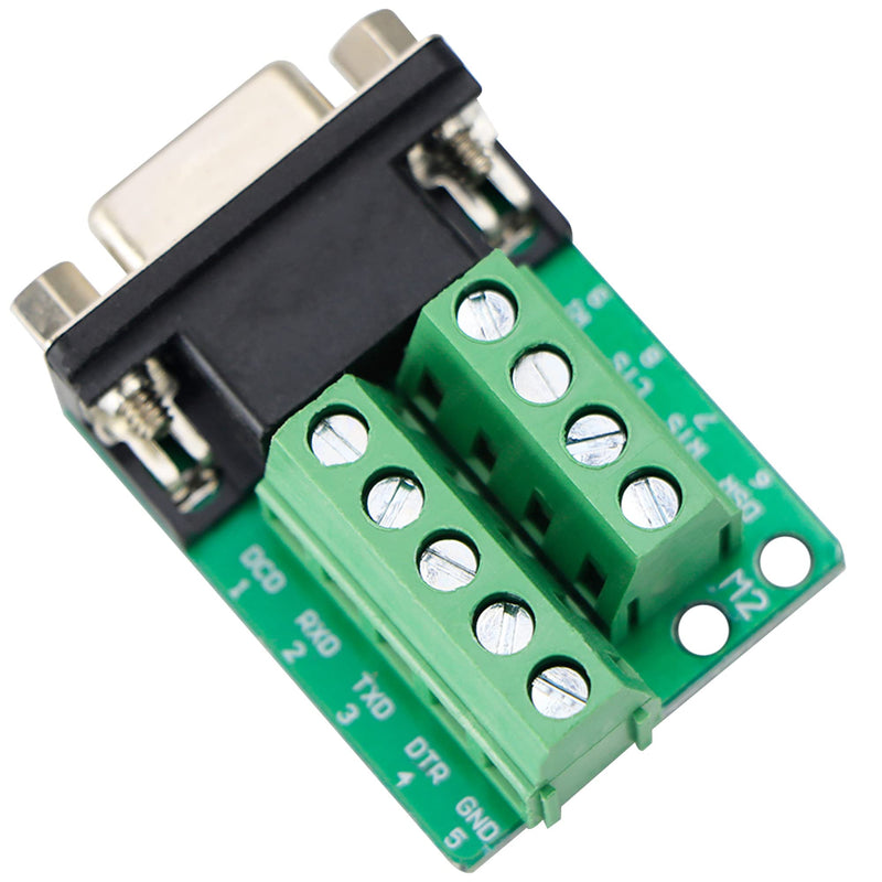 DB9 Breakout Connector,Female D-SUB Adapter Plate Connector RS232 Serial to Terminal Board Signal Modul-3 Pcs