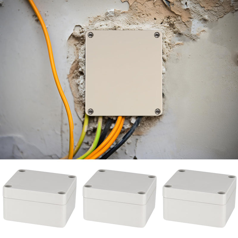 Electronic Junction Box, Junction Boxes, Waterproof IP65, Surface-Mounted Junction Box, Surface-Mounted Box, Electronic Project Box, Connection Box Housing Plastic (Grey White Colour, 63 x 58 x 35 mm) 63x58x35mm Grey and white colour