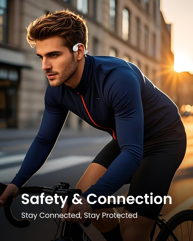 HIFI WALKER Bone Conduction Headphones, Waterproof Swimming Headphones, Open Ear Headphones Wireless Bluetooth 5.3, Built-in MP3 32G Memory, Underwater Headset for Swimming, Sports, Running, Cycling Apricot