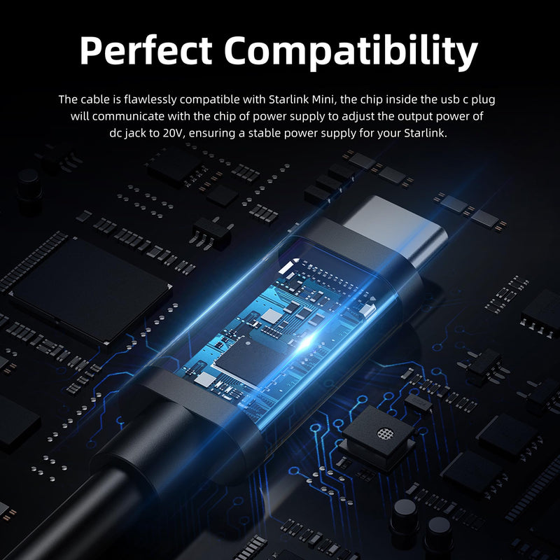 EAZUSE Starlink Mini USB C Power Cable, 100W 16.4FT/5M Power Cable + Starlink Mini Case Cover, Luquid Silicone Protective Case