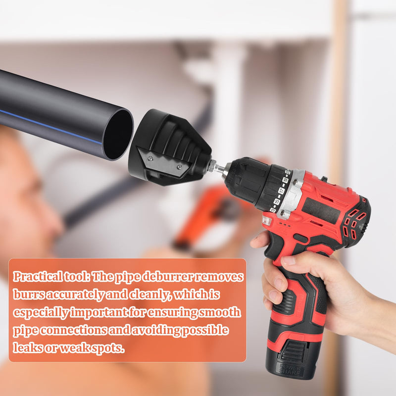 NCTNCX PE Pipe Deburring Chamfering Device PVC Pipe Deburring for Plastic Pipes with Drill Connection for Hand Drill Chamfer Tool for 20 25 32 40 50 63 mm Pipes a