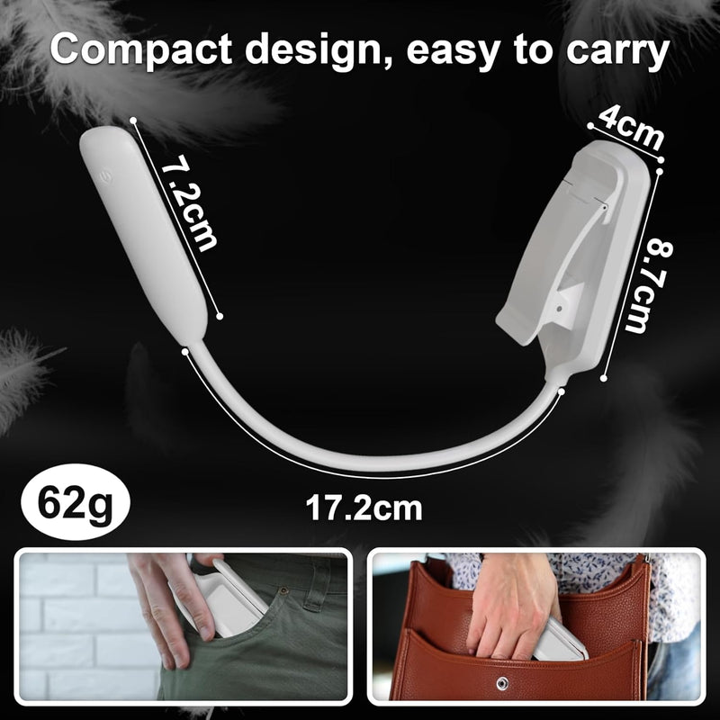 LED Desk Lamp Eye-Caring Clamp Light Clamp Lamps Reading Lights with USB Port, 360°Flexible Gooseneck Bed Night Light by DWEPTU (Include AC Power Plug)